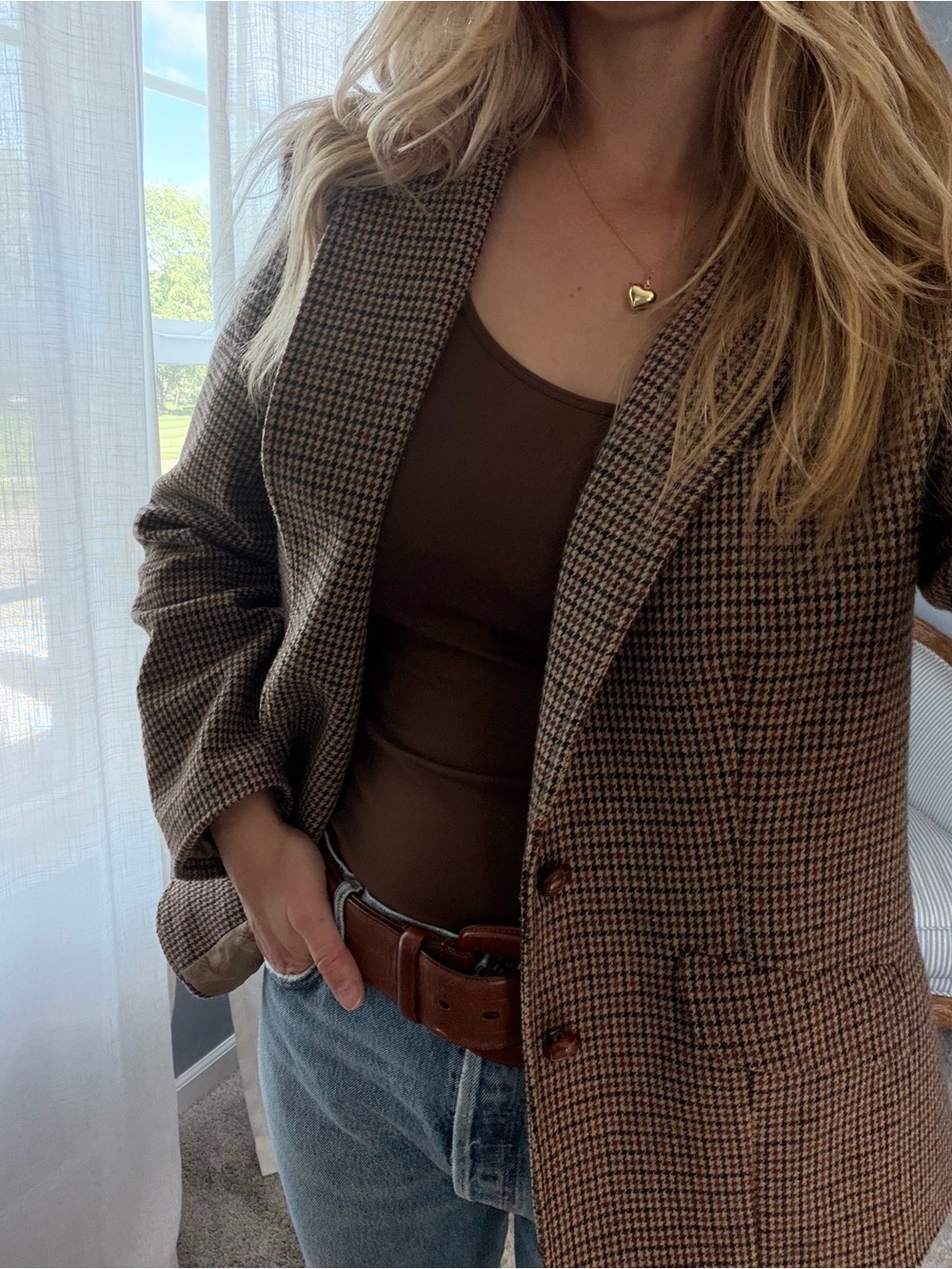 Vintage Houndstooth Tailored Blazer - Picture 4 of 13